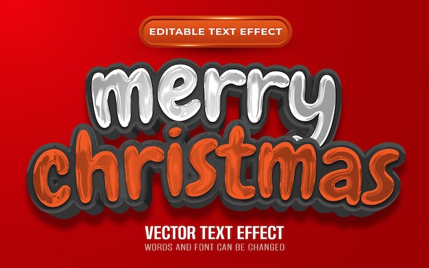 Merry christmas editable text effect