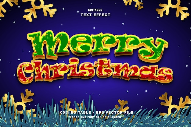 Merry christmas editable text effect