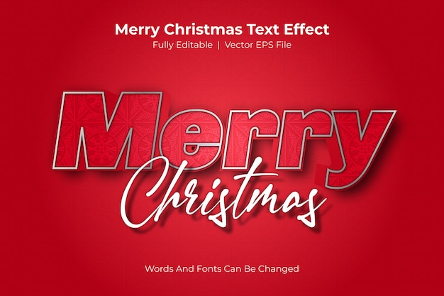 Merry christmas editable text