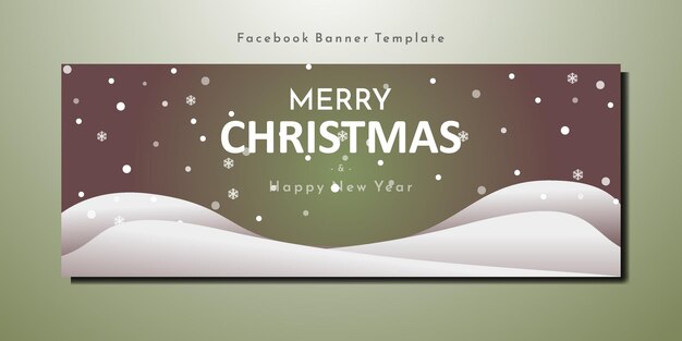 Vector merry christmas facebook cover banner