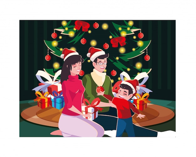 Famiglia di buon natale