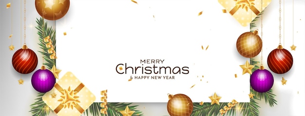 Merry Christmas festival stylish banner illustration vector