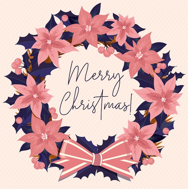 Vector merry christmas flat  background