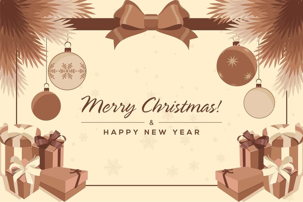 Vector merry christmas flat  background