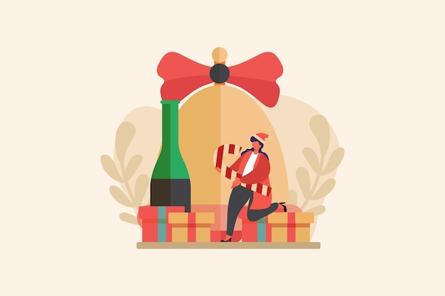 Vector merry christmas flat design