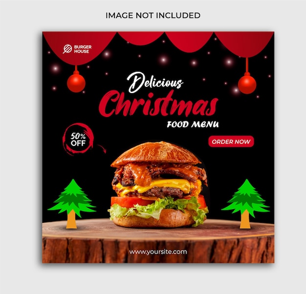 Merry christmas food menu design