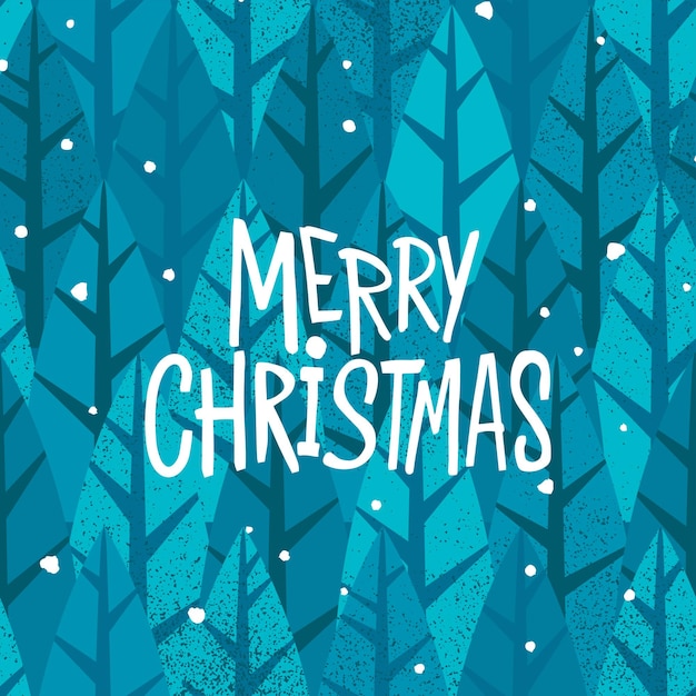 Merry christmas forest greeting card