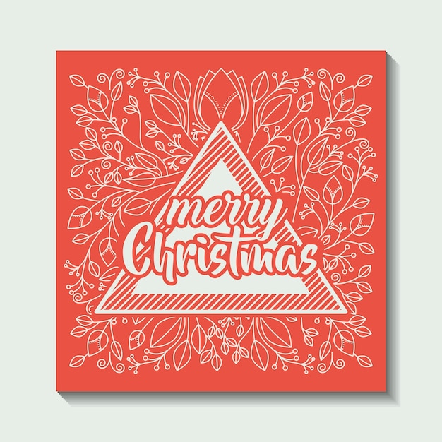 Vector merry christmas frame vintage style