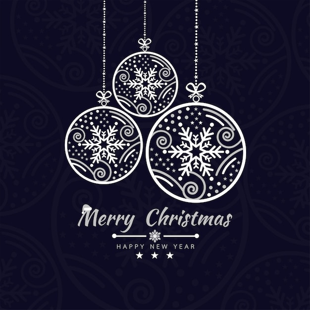 Merry Christmas getting card background with snow ball banner Vector illustration