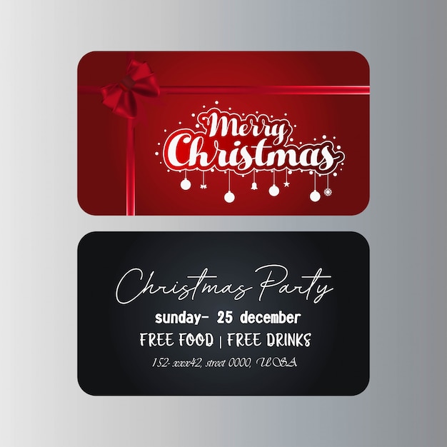 Vector merry christmas gift card template