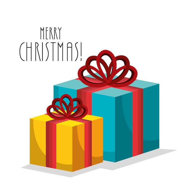 merry christmas gift isolated icon 