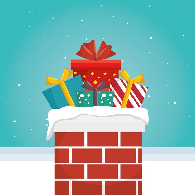 Merry christmas gift isolated icon