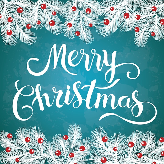 Vector merry christmas glittering lettering design