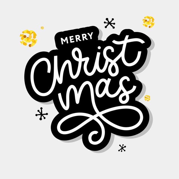 Merry Christmas gold glittering lettering 