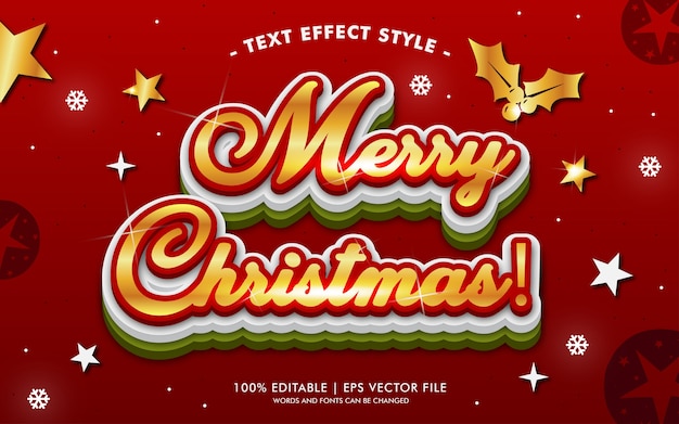 MERRY CHRISTMAS GOLD LIGHTS TEXT EFFECTS STYLE