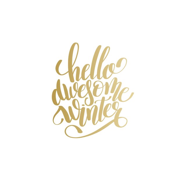 Vector merry christmas gold logo handwritten lettering inscription holiday phrase typography