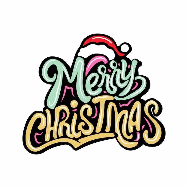 Premium Vector | Merry christmas graffiti lettering typography art ...