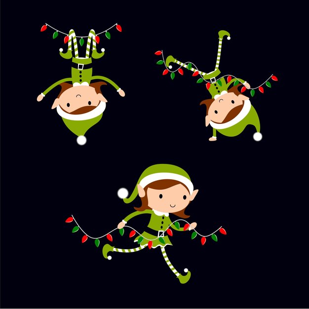 Vector merry christmas graphic holiday decor cute party element