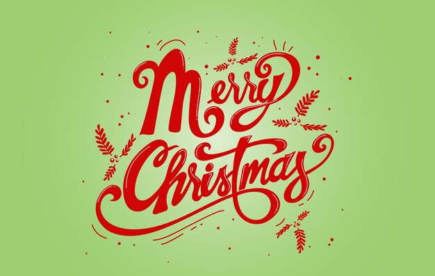 Vector merry christmas in green background for lettering for greeting cards banners posters