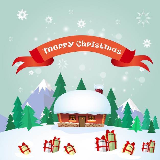 Merry Christmas Greeting Card Banner