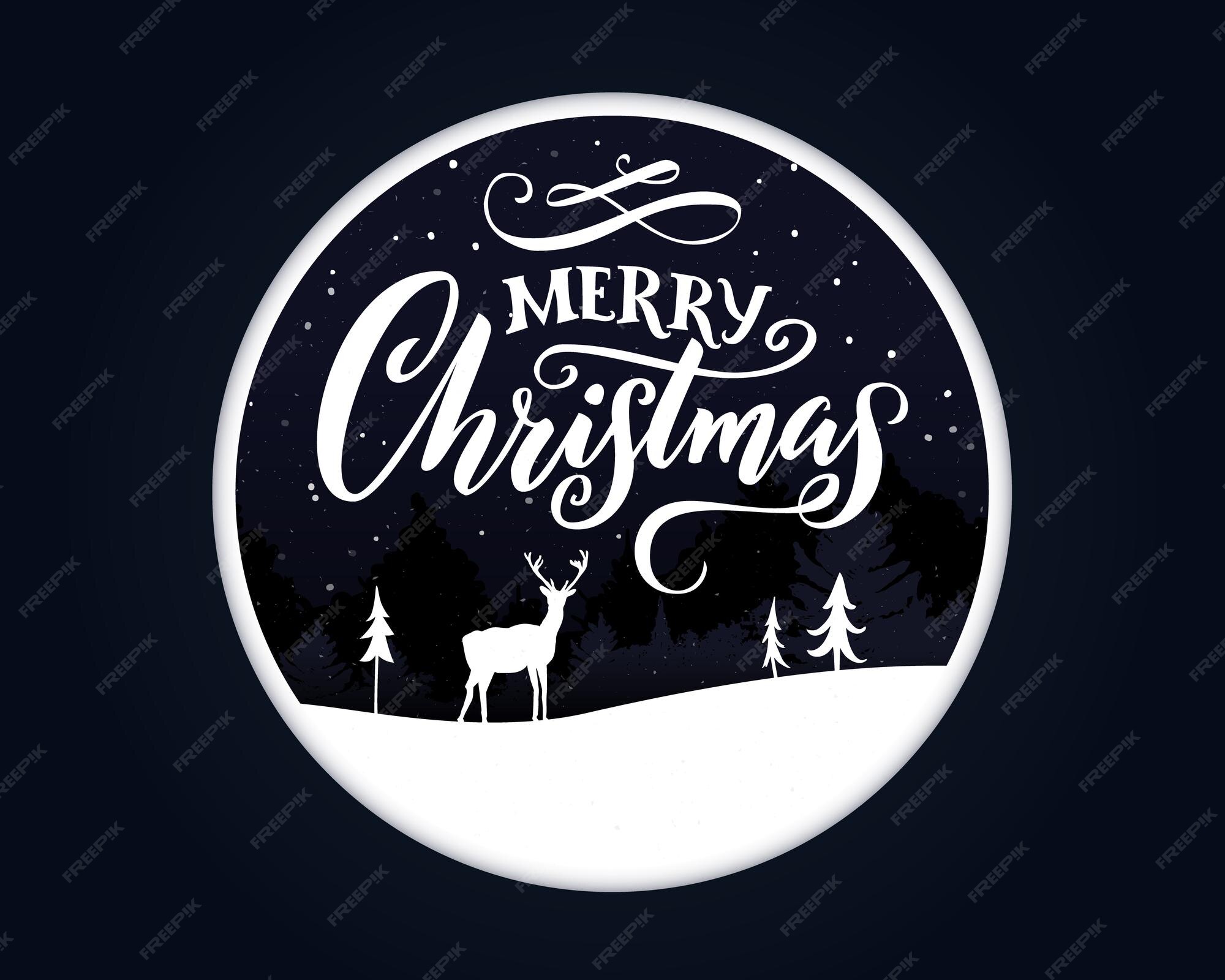 Premium Vector | Merry christmas greeting card design papercut