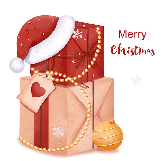 Merry Christmas Greeting Card illustration