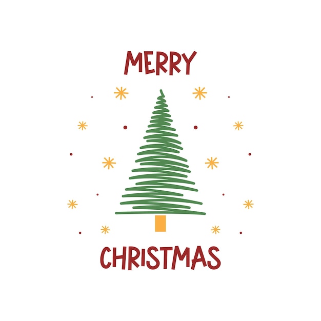 Merry Christmas Greeting Card Illustration
