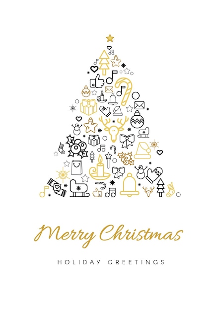 Merry Christmas greeting card template