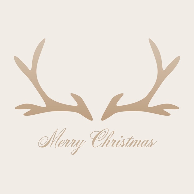 Merry christmas greeting card with antler. creative design for christmas background. vector illustration.