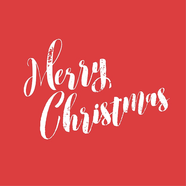 Merry Christmas greeting card with lettering, typography.