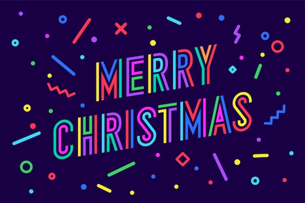 Merry christmas. greeting card with text merry christmas.