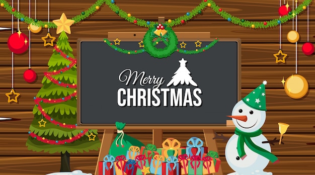 Vector merry christmas greeting card