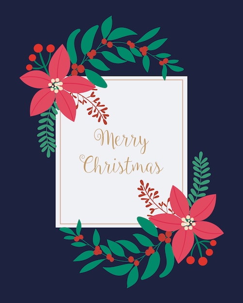 Vector merry christmas greeting card.