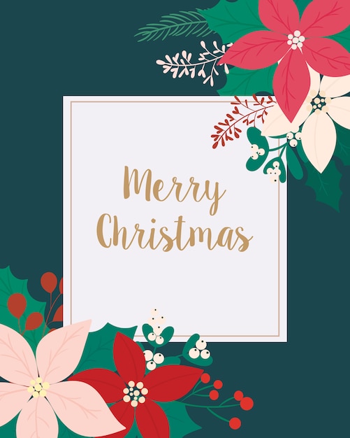 Vector merry christmas greeting card.