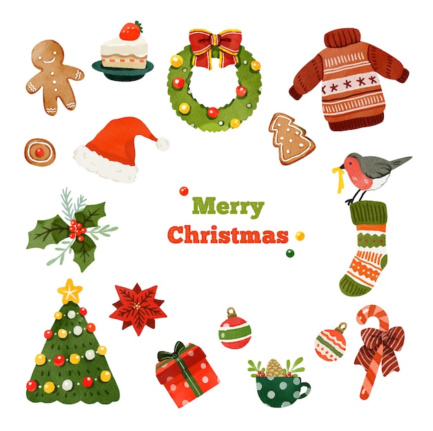 Vector merry christmas greeting card