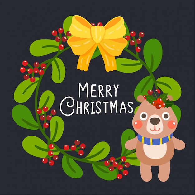 Vector merry christmas greeting card.