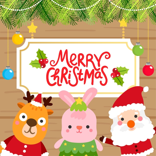 Merry christmas greeting card.