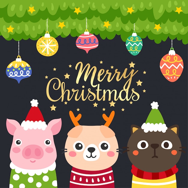 Merry christmas greeting card.