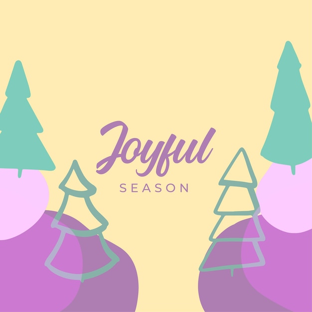 Merry Christmas greeting cards. Trendy abstract square Winter Holidays art templates. New year joyful season greeting cards. For social media post, mobile apps, banner design and web/internet ads.