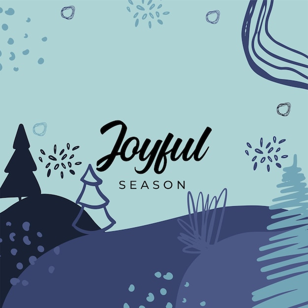 Merry Christmas greeting cards. Trendy abstract square Winter Holidays art templates. New year joyful season greeting cards. For social media post, mobile apps, banner design and web/internet ads.