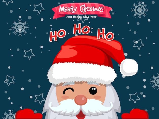 산타 클로스의 메리 크리스마스 인사말 카드입니다. 메리 크리스마스와 새해를 위한 축하 이벤트. 벡터 클립 아트 그림