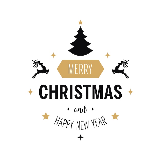 Merry christmas greeting tekst ornamenten gouden witte achtergrond