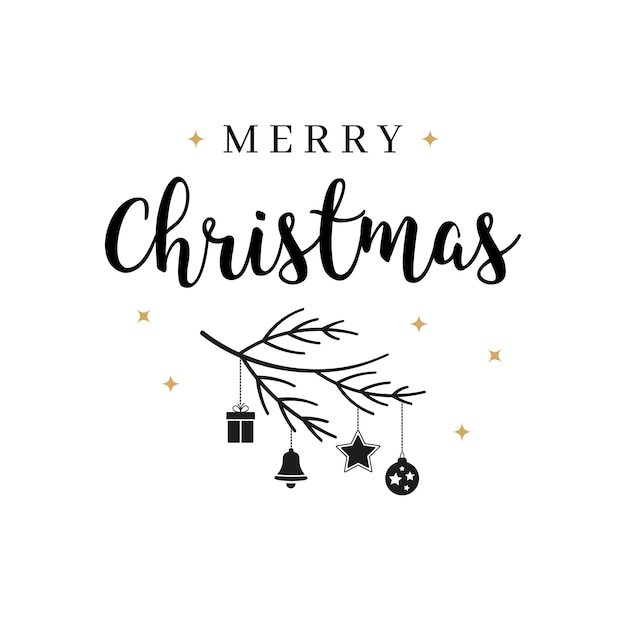 Merry Christmas greeting text lettering isolated background 