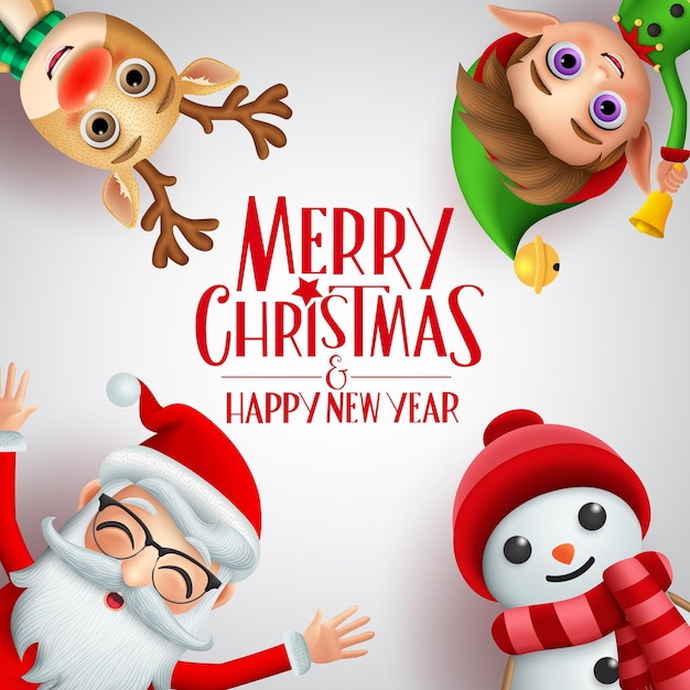 Merry christmas greeting vector background template Merry christmas and happy new year text