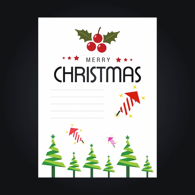 Merry Christmas greetings design with dark background vector