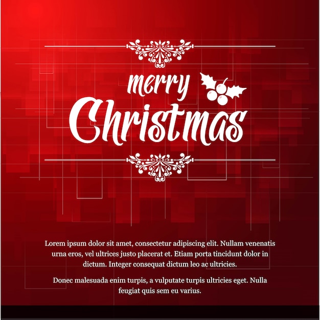 Merry Christmas greetings design with red background vector