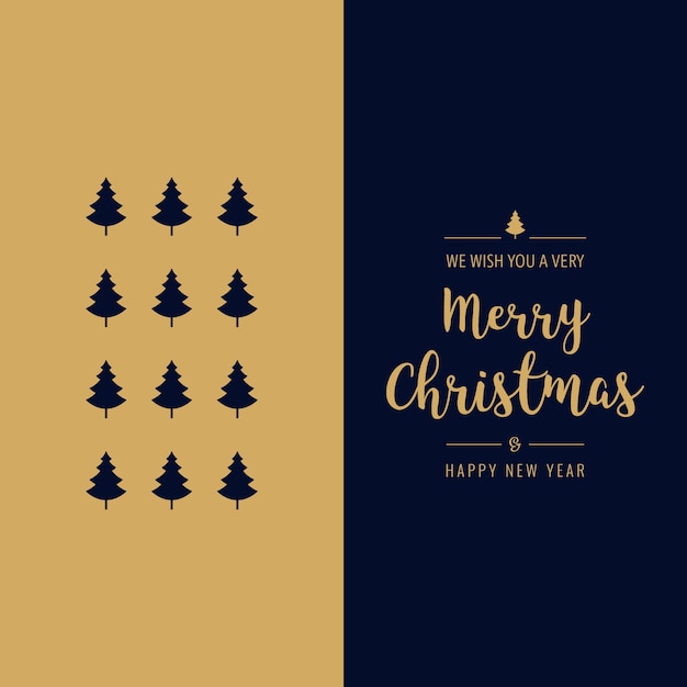 Merry christmas gretting card type gold blue