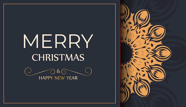 Vector merry christmas greyed out postcard design with orange ornament vector poster happy new year and winter patterns