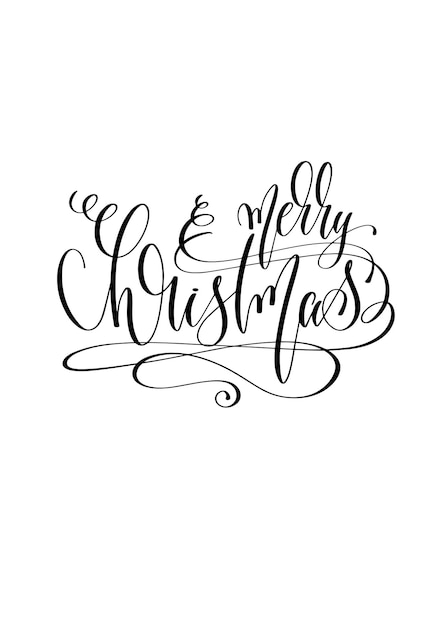 Merry christmas hand belettering inscriptie tekst naar winter holi