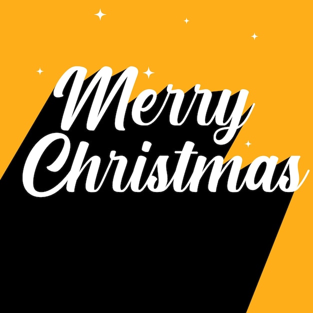 Vector merry christmas hand belettering kalligrafie geïsoleerd op wit geel vakantie vectorillustratie.